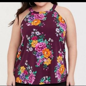 ❗️SOLD❗️Torrid Purple Floral Studio Knit Goddess Tank Top
